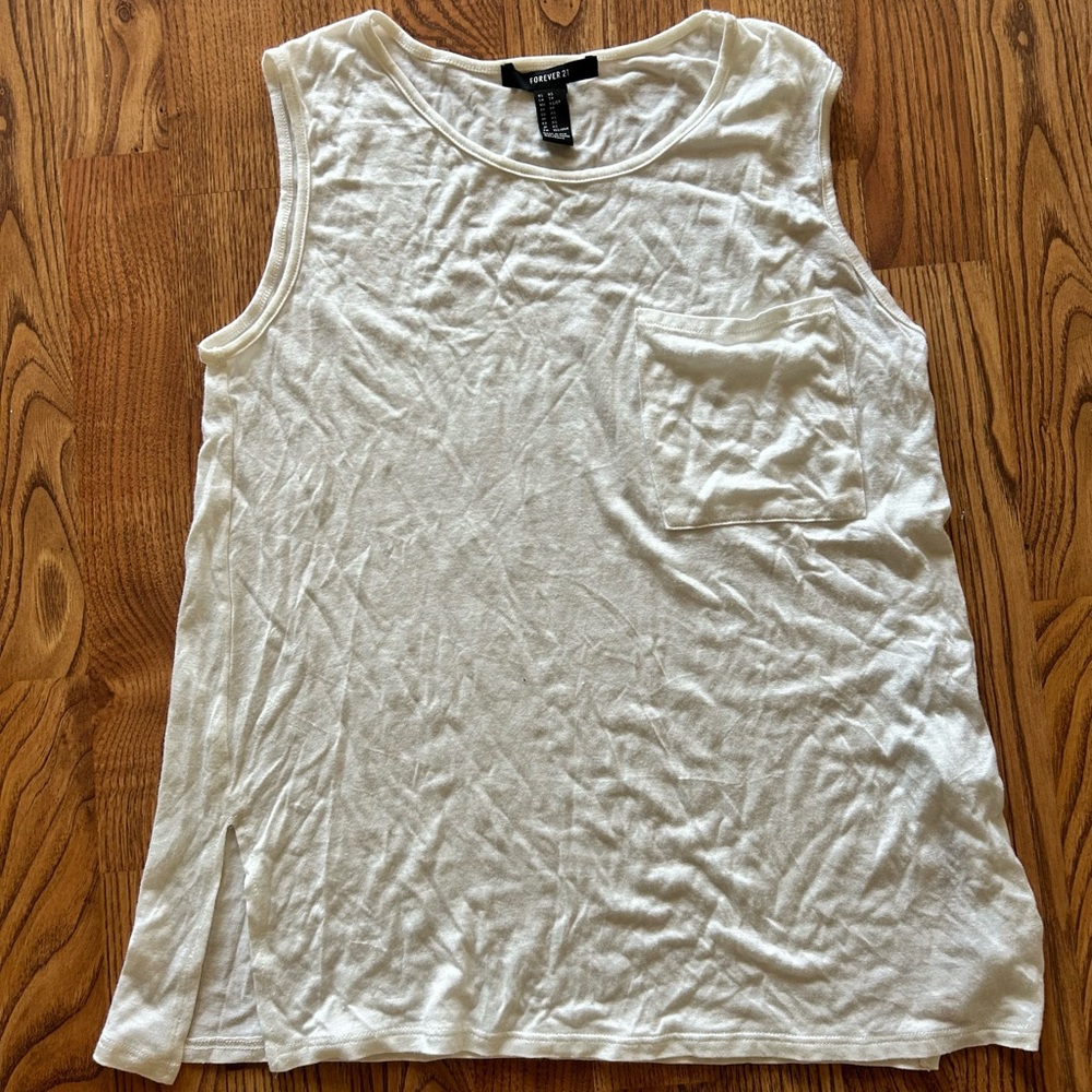 Forever 21 White Sleeveless Top